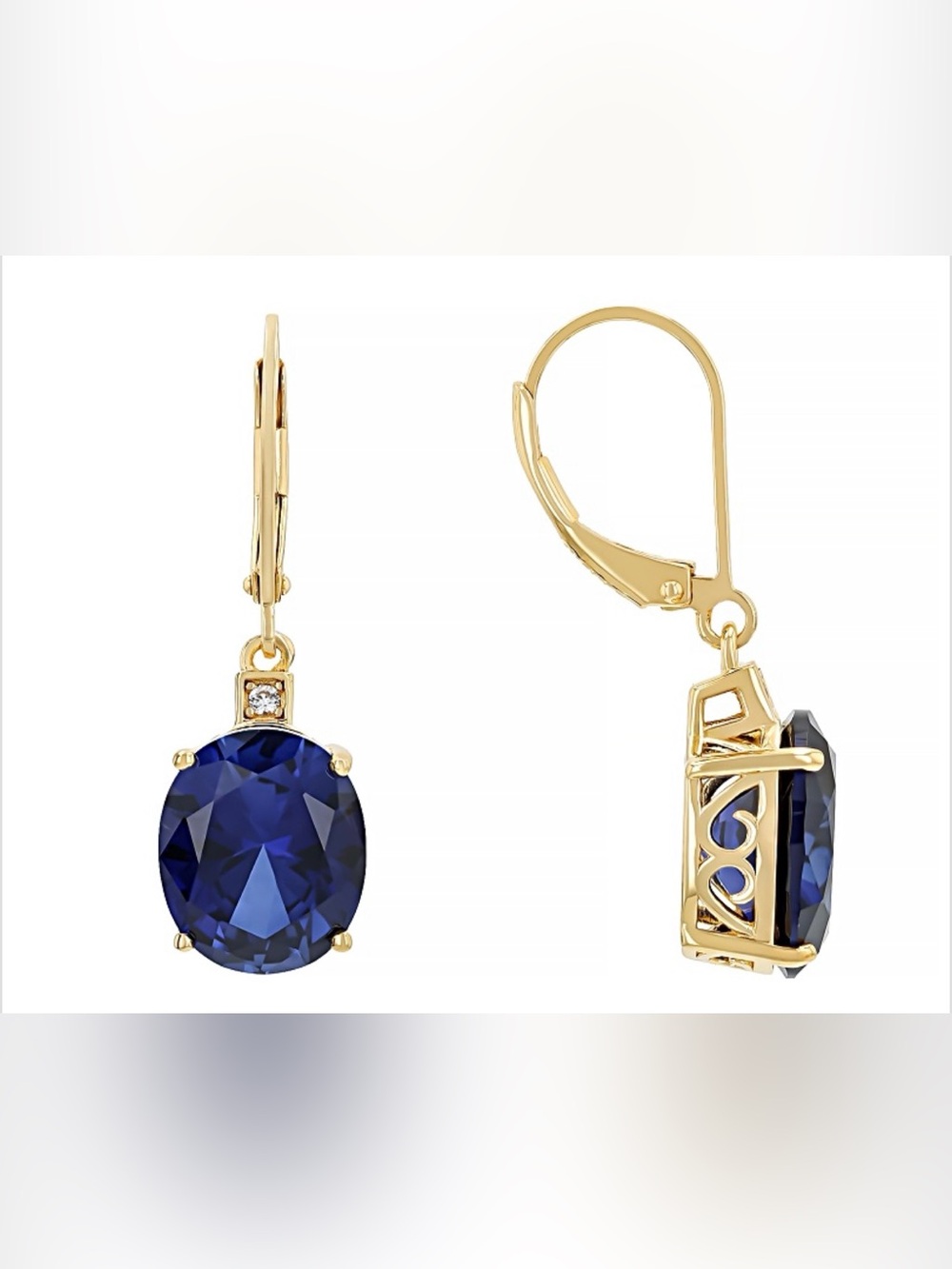 Blue Lab Created Sapphire 18k Yellow Gold Over Sterling Silver Earrings 11.25ctw